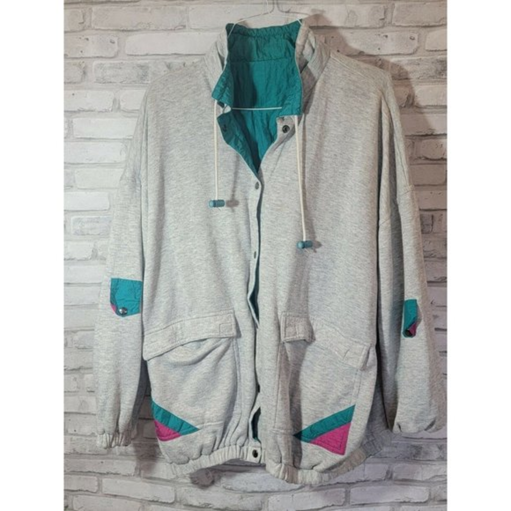 Vintage 80’s 90’s Reverse Full Zip Colorful Jacket